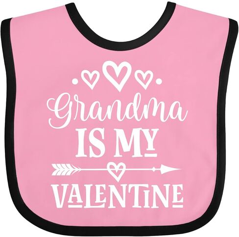 inktastic Grandma Is My Valentine Baby Bib in Saudi Arabia