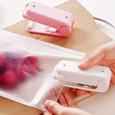 2 in 1 Mini Bag Sealer - Heat Seal & Cutter with Lanyard, Portable Handheld Chip Bag Sealer for Snacks, Candies & Food Storage-White in Saudi Arabia