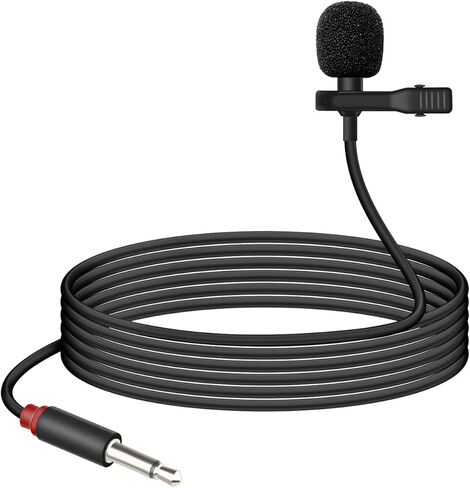 GELRHONR 3.5mm Lavalier Microphone, 3.5mm(1/8") TS Plug Invisible Lapel Microphone Wired for Public Speaking Amplifiers, Video Production, Events, Conferences 4.9FT (TS) in Kuwait