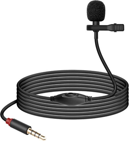 GELRHONR 3.5mm Lavalier Microphone, 3.5mm(1/8") TS Plug Invisible Lapel Microphone Wired for Public Speaking Amplifiers, Video Production, Events, Conferences 4.9FT (TS) in Saudi Arabia