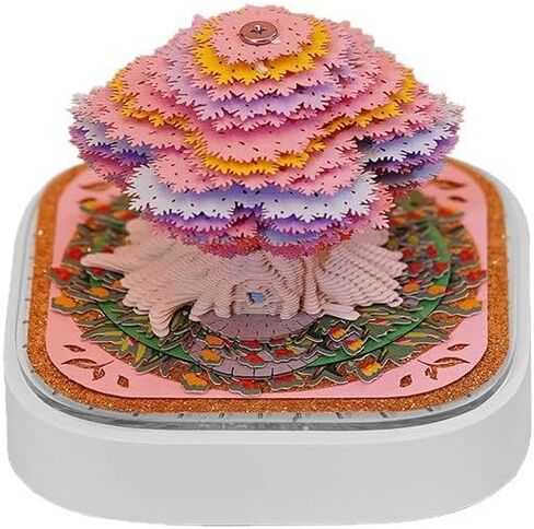 تقويم RORA ثلاثي الأبعاد لعام 2026، تقويم قطعة وقت المكتب 2026، مفكرة فنية ورقية ثلاثية الأبعاد قابلة للتمزيق، تقويم مكتب إبداعي ثلاثي الأبعاد، هدية نحت الورق DIY (لغة الورود) in Kuwait