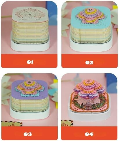 تقويم RORA ثلاثي الأبعاد لعام 2026، تقويم قطعة وقت المكتب 2026، مفكرة فنية ورقية ثلاثية الأبعاد قابلة للتمزيق، تقويم مكتب إبداعي ثلاثي الأبعاد، هدية نحت الورق DIY (لغة الورود) in Kuwait