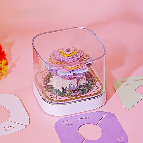 تقويم RORA ثلاثي الأبعاد لعام 2026، تقويم قطعة وقت المكتب 2026، مفكرة فنية ورقية ثلاثية الأبعاد قابلة للتمزيق، تقويم مكتب إبداعي ثلاثي الأبعاد، هدية نحت الورق DIY (لغة الورود) in Kuwait