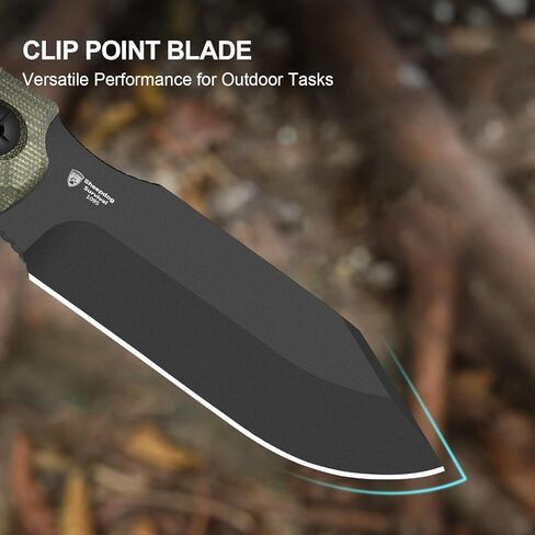 سكين Kizer Sheepdog Survival ذو نصل ثابت، شفرة سميكة 5.28 بوصة 1095، مقبض ميكارتا أخضر، سكين صيد ذو نصل ثابت مع غمد كيديكس، سكاكين نصل ثابتة للتخييم مع حلقة مطرقة، 1105A4 in Kuwait