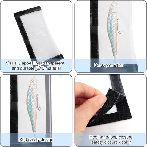 6pcs Clear Fishing Lure Wraps, Transparent Lure Covers Bait Gloves Fish Hook Storage Protectors Pole Sleeve Guard to Keep Fishermen Fishing Safe for Rod in Saudi Arabia