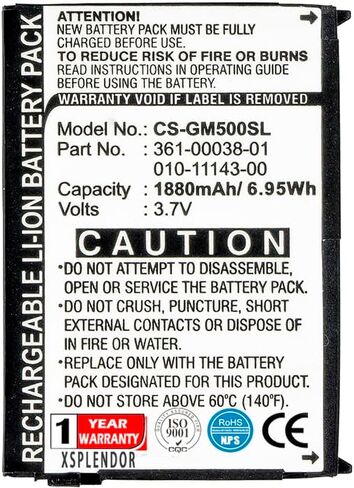 XPS Replacement Battery Compatible with Nuvi 500, Nuni 550, Zumo 600, Zumo 650, Zumo 660, Nuvi 510, Aera 500, Aera 550, Zumo 220, Zumo 660LM PN 010-11143-00 361-00038-01 in Saudi Arabia
