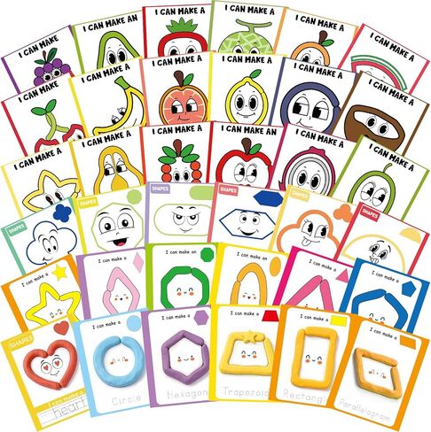 Ireer 36 Pcs Play Dough Mat Playclay Mats for Kids Activity Card for Clay Preschool Number Alphabet Animal Shape Learning Activity Games for Classroom Home Educational Supplies(Alphabet) in Saudi Arabia