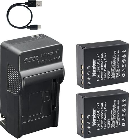 Kastar 2-Pack Battery and AC & USB-C Charger, Compatible with Olympus BLH-1 BLH-01 PS-BLH1, BCH-1 Charger, OM-D E-M1 Mark II, E-M1 Mark III, E-M1X Cameras, and HLD-9 Power Battery Grip in Saudi Arabia