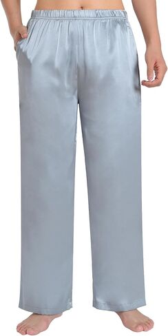 Latuza Women's Petite Satin Lounge Pants Silky Wide Leg Pajama Pants in Saudi Arabia