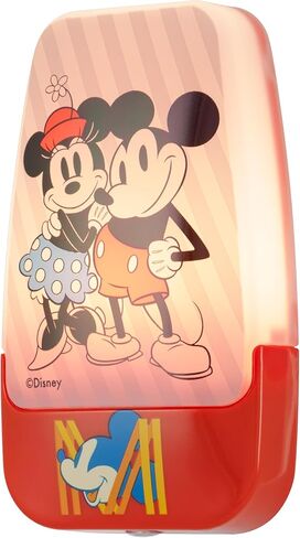 Disney Classic Mickey and Minnie LED Night Lights Plug Into Wall NightLight for Kids Room Decor Ambient Lighting Girls Boys Bedroom Bathroom Light Nursery 66812 in Saudi Arabia