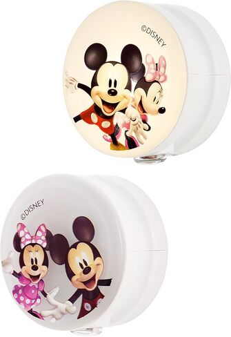 Disney Classic Mickey and Minnie LED Night Lights Plug Into Wall NightLight for Kids Room Decor Ambient Lighting Girls Boys Bedroom Bathroom Light Nursery 66812 in Saudi Arabia