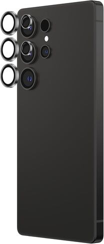 واقي عدسة الكاميرا AMAZINGthing لهاتف Samsung Galaxy S25 Ultra، زجاج مقسى 9H، مضاد للانعكاس، صديق للحافظة، سهل التركيب، أسود in Kuwait