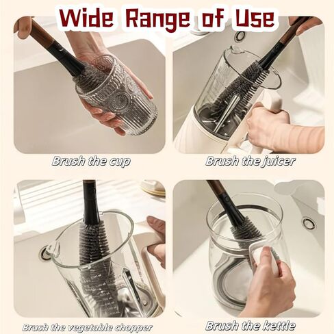 2 in 1 Cleaning Brush, Detachable Dual-Head Brush for Blender Cleaning Brush, Fruit Juicer Machine Clean Brush, Flexible Bendable Cup & Bottles Brush for Kitchen Appliances in Saudi Arabia