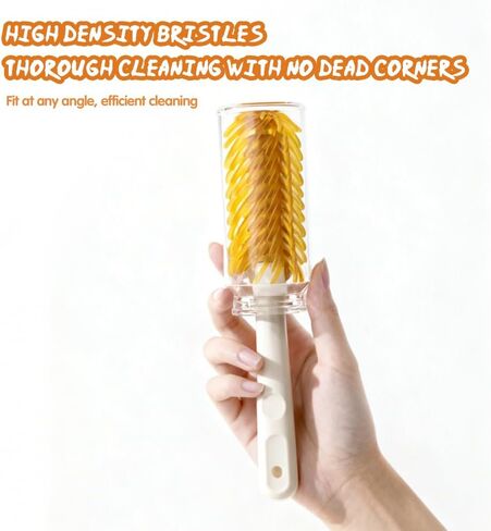 7-in-1 Baby Bottle Brush Set with Silicone Nipple & Straw Brushes, Soap Dispenser, Foldable Drying Rack, Portable Case – for Home & Travel in Saudi Arabia