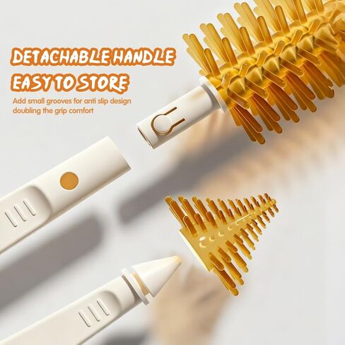 7-in-1 Baby Bottle Brush Set with Silicone Nipple & Straw Brushes, Soap Dispenser, Foldable Drying Rack, Portable Case – for Home & Travel in Saudi Arabia