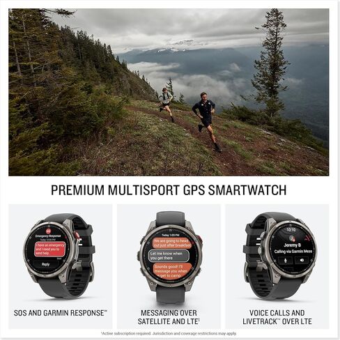 Garmin Fenix 8 Pro, 47mm, AMOLED Display, Premium Multisport GPS Smartwatch, inReach Technology for Emergency Survival, Health Tracking | Titanium/Graphite, Signature Series Modern Power Stand in Saudi Arabia