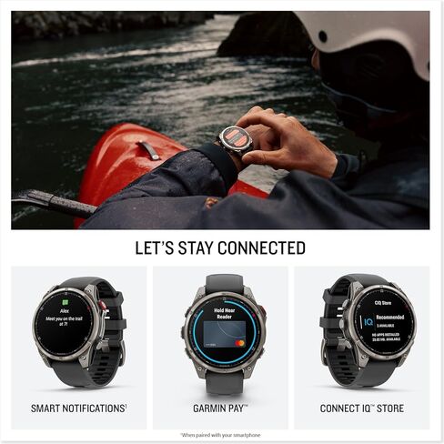 Garmin Fenix 8 Pro, 47mm, AMOLED Display, Premium Multisport GPS Smartwatch, inReach Technology for Emergency Survival, Health Tracking | Titanium/Graphite, Signature Series Modern Power Stand in Saudi Arabia