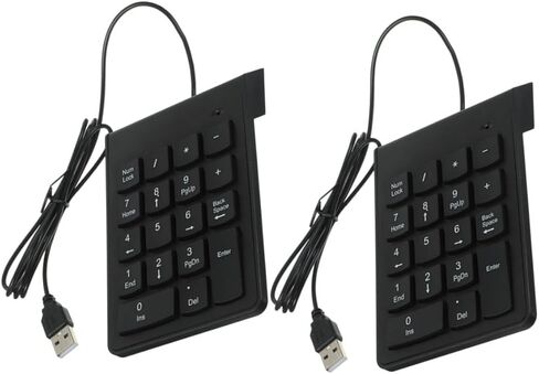 Veemoon 2 قطعة USB لوحة المفاتيح الرقمية 18-مفتاح لوحة الأرقام الميكانيكية لأجهزة الكمبيوتر المحمول كمبيوتر مكتبي المحاسبة المالية مكتب الاستخدام in Kuwait