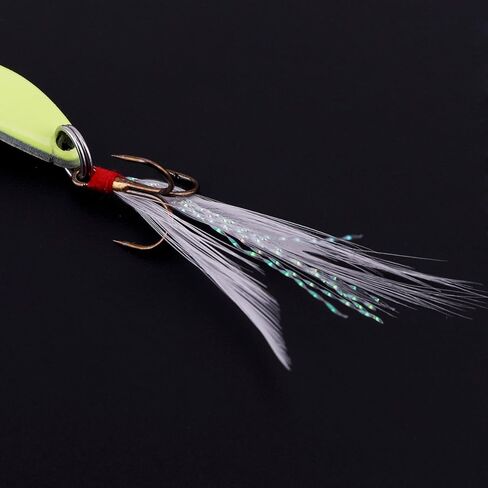 Spoon Fishing Lures Metal Jigs, Luminous Fishing Spoon, Glow Jigging Metal Hard Spinning Lure Bait in Saudi Arabia