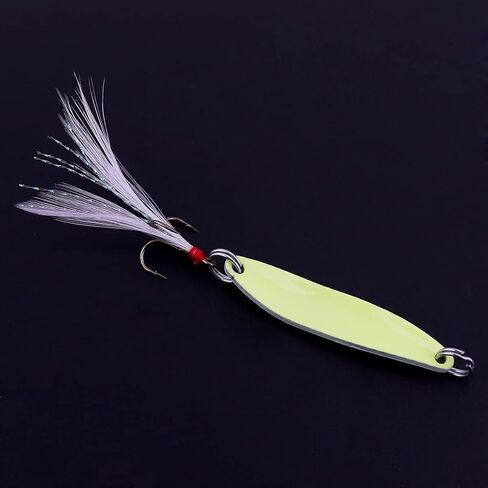 Spoon Fishing Lures Metal Jigs, Luminous Fishing Spoon, Glow Jigging Metal Hard Spinning Lure Bait in Saudi Arabia