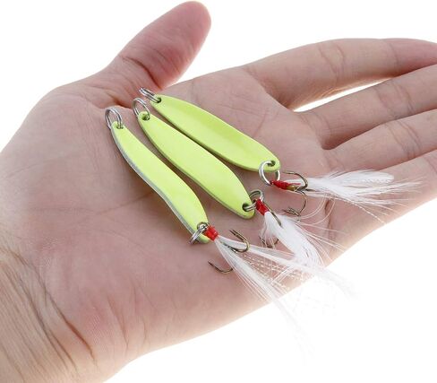 Spoon Fishing Lures Metal Jigs, Luminous Fishing Spoon, Glow Jigging Metal Hard Spinning Lure Bait in Saudi Arabia
