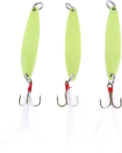 Spoon Fishing Lures Metal Jigs, Luminous Fishing Spoon, Glow Jigging Metal Hard Spinning Lure Bait in Saudi Arabia