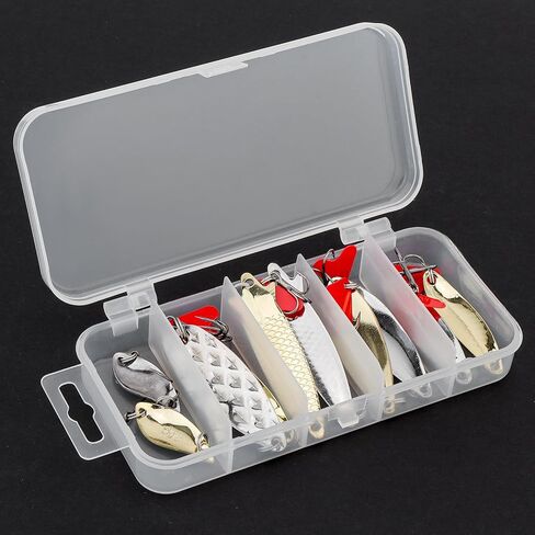 10pcs Metal Fishing Lures Metal Spoon Spinner Baits Hard Baits, Fishing Spinnerbait Spoons for Trout Bass Salmon in Saudi Arabia