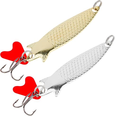 10pcs Metal Fishing Lures Metal Spoon Spinner Baits Hard Baits, Fishing Spinnerbait Spoons for Trout Bass Salmon in Saudi Arabia