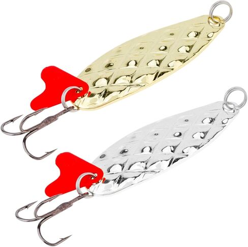 10pcs Metal Fishing Lures Metal Spoon Spinner Baits Hard Baits, Fishing Spinnerbait Spoons for Trout Bass Salmon in Saudi Arabia