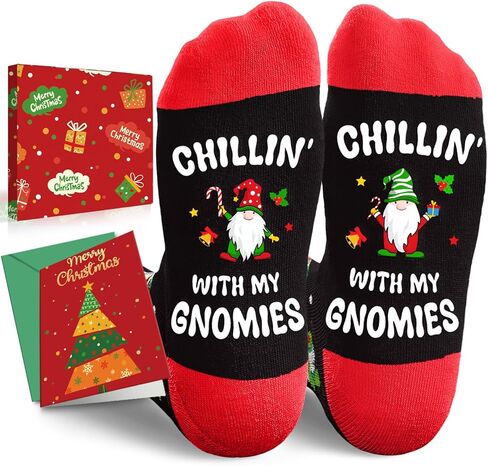HAPPYPOP Christmas Gift Ideas for Women - Christmas Secret Santa Gifts for Men, Light Holiday Socks, Xmas Stocking Stuffers for Teens with Greeting Card in Saudi Arabia