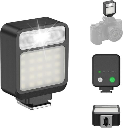 XIAOTJ كاميرا فلاش صغيرة Speedlite مع ضوء فيديو، 800+ ومضة/GN8 6500K/4 مستويات طاقة مع حذاء ساخن باتصال واحد، فلاش كاميرا لـ Canon/Sony zv1/zve10/Nikon/Fujifilm، وليس لسوني ZV-1F in Saudi Arabia
