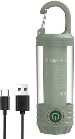 Flamix 2-in-1 LED Camping Lanterns and flashlights for Hurricane, Hiking, Home, Emergency, Rechargeable Camping Lantern with 6 Lighting Modes, IPX4 Waterproof, Compact Design, One-Hand Hold, Green in Saudi Arabia
