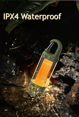 Flamix 2-in-1 LED Camping Lanterns and flashlights for Hurricane, Hiking, Home, Emergency, Rechargeable Camping Lantern with 6 Lighting Modes, IPX4 Waterproof, Compact Design, One-Hand Hold, Green in Saudi Arabia