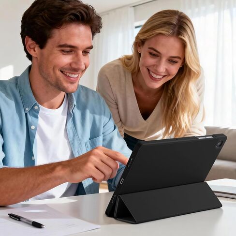 Akkerds متوافق مع حافظة Galaxy Tab A11 Plus 11" 2026/ A9 Plus مقاس 11 بوصة 2023، غطاء واقٍ ناعم نحيف من مادة TPU مع حامل ثلاثي الطي وتنشيط/غفو تلقائي لجهاز Galaxy A11+/ A9+ 5G، أسود in Saudi Arabia