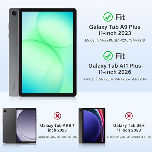 Akkerds متوافق مع حافظة Galaxy Tab A11 Plus 11" 2026/ A9 Plus مقاس 11 بوصة 2023، غطاء واقٍ ناعم نحيف من مادة TPU مع حامل ثلاثي الطي وتنشيط/غفو تلقائي لجهاز Galaxy A11+/ A9+ 5G، أسود in Saudi Arabia