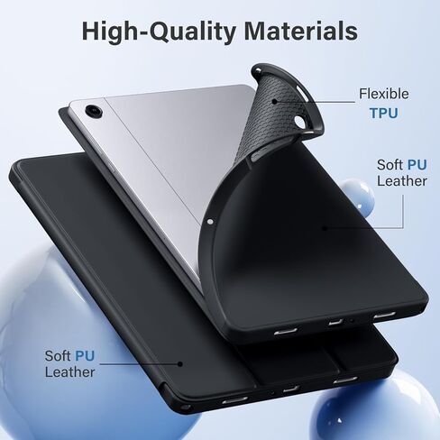 Akkerds متوافق مع حافظة Galaxy Tab A11 Plus 11" 2026/ A9 Plus مقاس 11 بوصة 2023، غطاء واقٍ ناعم نحيف من مادة TPU مع حامل ثلاثي الطي وتنشيط/غفو تلقائي لجهاز Galaxy A11+/ A9+ 5G، أسود in Saudi Arabia