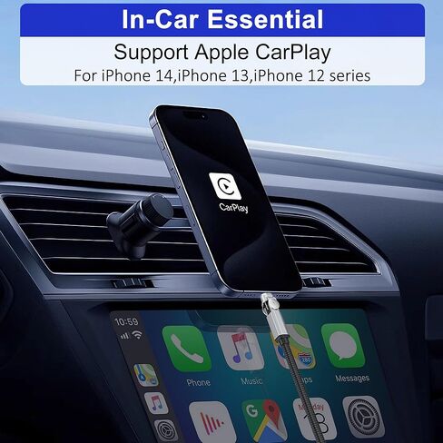 كابل USB-C إلى Lightning 90 درجة بطول 6.6 أقدام - موصل دوار مزدوج 180 درجة، شحن سريع 3A ومزامنة بيانات 480 ميجابت في الثانية، شاحن iPhone معتمد من MFi لـ CarPlay، iPhone 14/13/12/11/X، iPad، AirPods in Kuwait