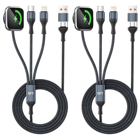 Cruise Essentials,3 in 2 USB C Cable for Watch Charger/iPhone 17 Charger Cable Designed for iWatch Chargers,Multi Charging Cable Compatible with iPhone 17-11/iWatch All Series 5FT 2PS in Saudi Arabia
