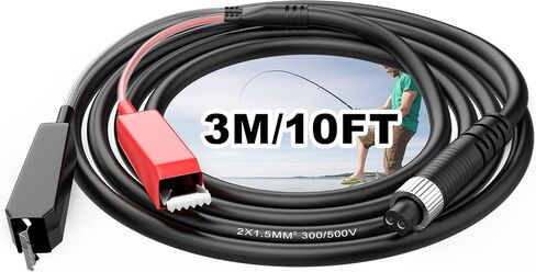 Electric Fishing Reel Power Cord Cable, Power Cable Connecting Battery to Reels Spool for Daiwa Tanacom 1000 750 500, Seaborg 500MJ, Leobritz, Shimano, BeastMaster, ForceMaster in Saudi Arabia