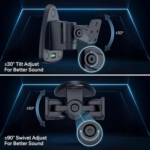 Upgraded Wall Mounts for Samsung Speaker Mounts - Adjustable Wall Brackets for Samsung SWA-9500s / SWA-W200D HW-Q990D/HW-Q990C/HW-QS700F/HW-Q800F/HW-Q900F/HW-Q600F Speakers Wr Keyhole & Thread Hole in Saudi Arabia
