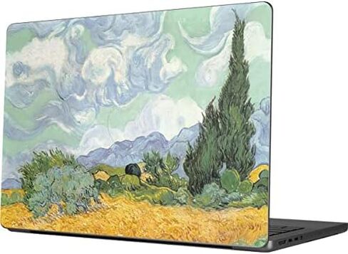 غلاف كمبيوتر محمول من Skinit متوافق مع جهاز MacBook Pro 14in (2021) - Bridgeman Art Van Gogh - Wheatfield بتصميم Cypresses in Saudi Arabia