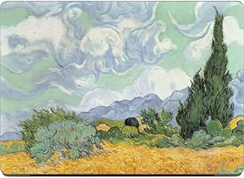 غلاف كمبيوتر محمول من Skinit متوافق مع جهاز MacBook Pro 14in (2021) - Bridgeman Art Van Gogh - Wheatfield بتصميم Cypresses in Saudi Arabia