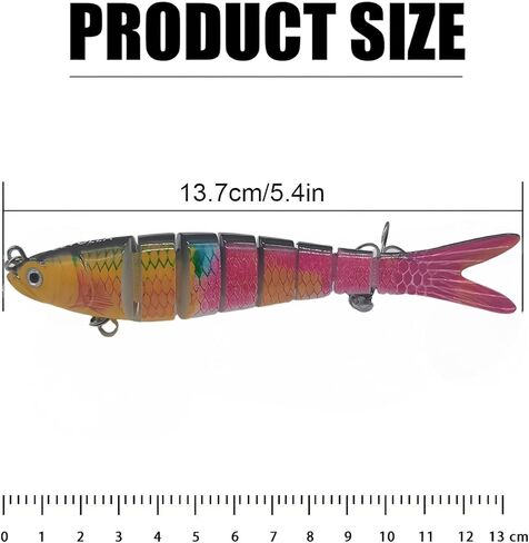 طُعم صيد المياه العلوية للمياه العذبة والمياه المالحة، طُعم نابض بالحياة لسمك السلمون المرقط وسمك التونة الأحمر وسمك التونة وسمك النهاش الأحمر وسمك القد، 8 طعم سباحة مجزأة in Saudi Arabia