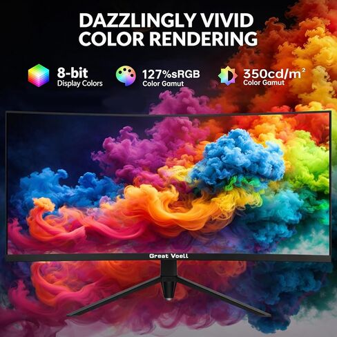 34-Inch Ultrawide Curved Monitor, WQHD 4K Display, 100Hz 21:9 Screen, AMD FreeSync, Eye-Care Tech, 4000:1 Deep Contrast, VESA Mountable,Panoramic for Office & Immersive Gaming in Kuwait