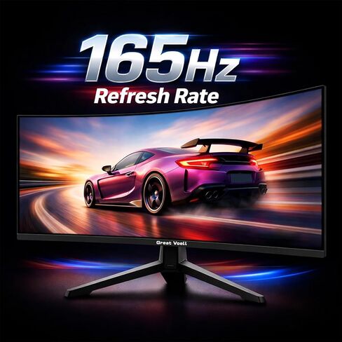 34-Inch Ultrawide Curved Monitor, WQHD 4K Display, 100Hz 21:9 Screen, AMD FreeSync, Eye-Care Tech, 4000:1 Deep Contrast, VESA Mountable,Panoramic for Office & Immersive Gaming in Kuwait