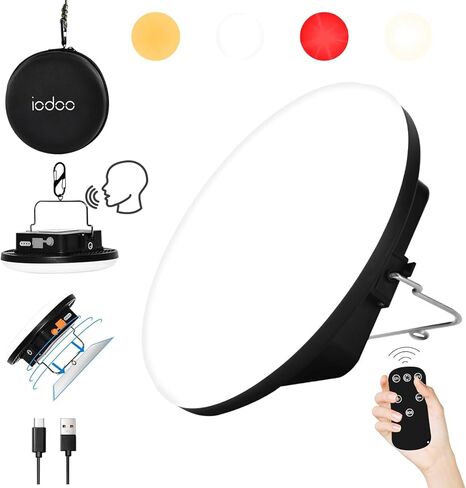 10000mAh 4000LM Rechargeable Camping Light , 7200K Hanging Camping Lantern Waterproof Tent Lights with Portable Bag and Voice Control(Offline),Best Gift for Parents Dad Mom Friends Christmas (30W) in Saudi Arabia
