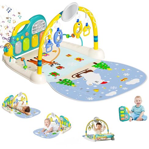 Baby Play Mat Kick and Play Piano Gym，Baby Floor Play Gym Tummy Time Mat，Baby Activity Mat with Music Lightsat and Sensory Toys Boy & Girl Gifts for Infant Newborn 0 to 3 6 9 12 Months (Pink) in Kuwait