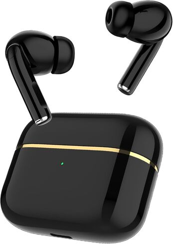TW300 Wireless Bluetooth Earbuds, Black, True Wireless in-Ear Headphones with Deep Bass, Surround Sound, Gaming Compatible, Charging Case (Black) in Saudi Arabia