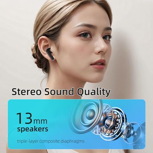 TW300 Wireless Bluetooth Earbuds, Black, True Wireless in-Ear Headphones with Deep Bass, Surround Sound, Gaming Compatible, Charging Case (Black) in Saudi Arabia