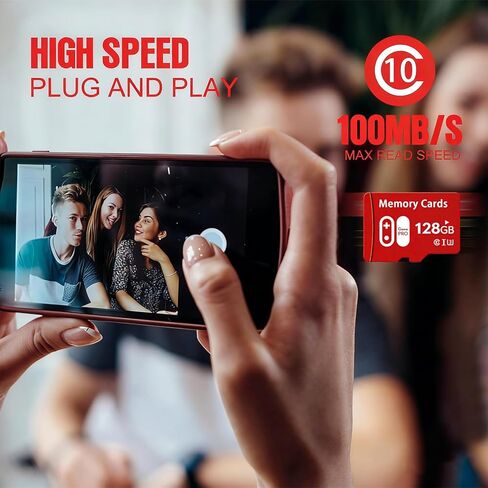 128GB Micro Memory Card with Adapter, C10/U3/UHS-I/A2 TransFlash Card, TF Card for Camera, Smartphone, Tablet, Drone, Red in Saudi Arabia